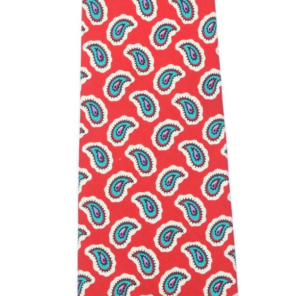 Polo Ralph Lauren Vibrant Red & Blue Paisley Men's Silk Neck Tie - Picture 4 of 4
